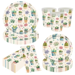 Cactus Cute Succulents 54 Piece Party Pack